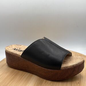 Alegria Triniti Black Butter Slide Sandal Wedge EU 38 US 8-8.5 Comfort Ergonomic